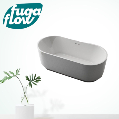 FugaFlow Eccelente Anta vrijstaand bad - 150x75x58cm - met afvoer - acryl - glans wit