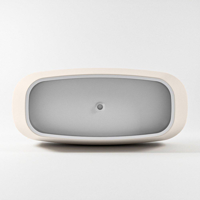 BAIGNOIRE MONDIAZ STONE îlot 170x75cm couleur lin baignoire intérieure talc