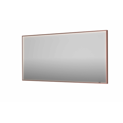 INK SP19 spiegel - 160x4x80cm rechthoek in stalen kader incl dir LED - verwarming - color changing - dimbaar en schakelaar - geborsteld koper