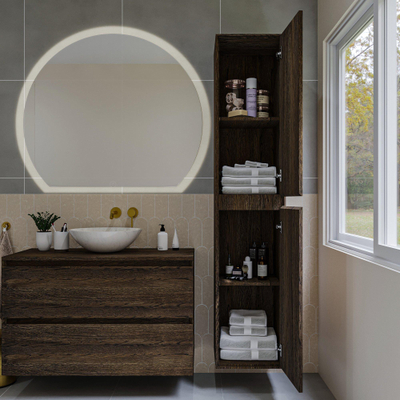 Saniclass Holz Pure Armoire haute - 180x38x38cm - 2 portes - Chêne charcoal