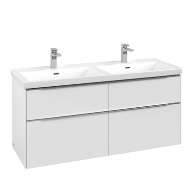 Villeroy & Boch Subway 3.0 meuble sous-lavabo - 127.2x57.9cm - 4 tiroirs Brilliant white