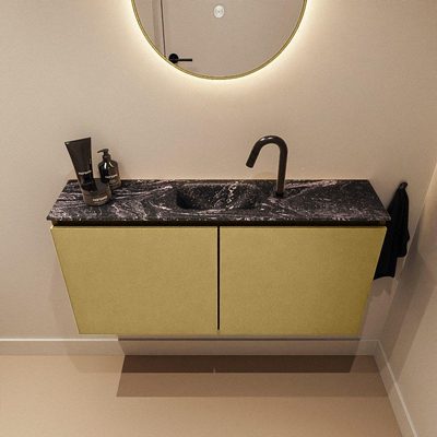MONDIAZ TURE-DLUX Meuble de toilettes 100cm Oro. EDEN lavabo Lava position milieu. Avec 1 trou de robinet.