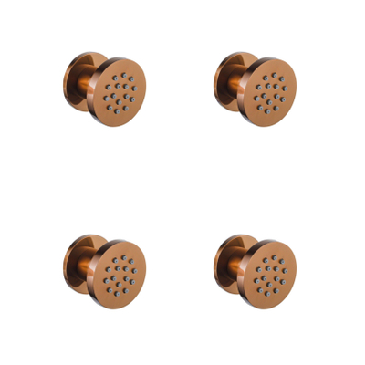 FugaFlow Eccelente Acces douche latérale - 5cm - rond - 4 pièces - Cuivre brossé PVD (Cuivre)