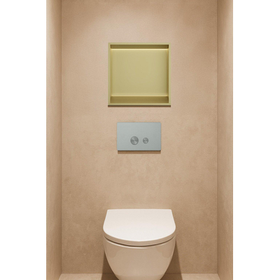 Hotbath &MORE Inbouwbox of inbouwnis - 30x30x10 - met LED - IP44 - PVD - geborsteld messing (goud)