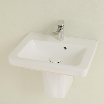 Villeroy & Boch Subway 2.0 fontein - 50x40cm - 1 kraangat - met overloop CeramicPlus - White Alpine (glans wit)