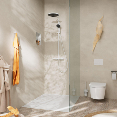 Hansgrohe Pulsify S Puro Puro1jet - showerpipe - ecosmart - 260 - thermostatisch - 3jet - handdouche en doucheslang - 160cm - thermostaat - mat wit