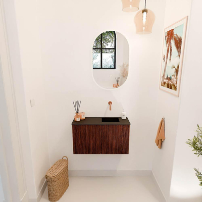 Mondiaz JOYA 70cm meuble de salle de bains - couleur Ruby - Vasque FAYE position Droite Sans trou de robinet couleur Urban