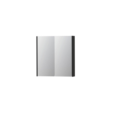 INK SPK2 armoire de toilette – 70 x 74 x 14 cm – 2 portes, portes-miroir double face – Noir mat