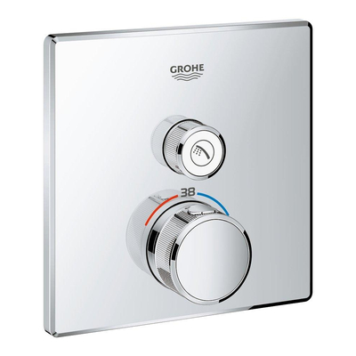 Grohe SmartControl Inbouwthermostaat - 2 knoppen - vierkant - chroom