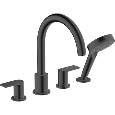 Hansgrohe Vernis Shape Afdekset badkraan - 211mm 4-gats - mat zwart