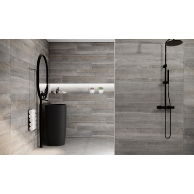 Prissmacer Cerámica Serenity Keramische wand- en vloertegel - 20x120cm - 6.0mm - gerectificeerd - Antraciet