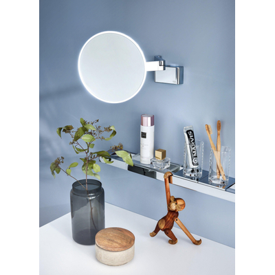 Emco Asis make-upspiegel – rond Ø20,9 cm – LED-verlichting – 3x vergrotend – Chroom