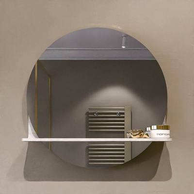 Miroir de salle de bain Mondiaz SPOT - rond 50cm - plan de miroir - couleur Opalo