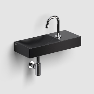 Clou Vale Lave-main 45cm avec trou pour robinet à droite Céramique Noir mat