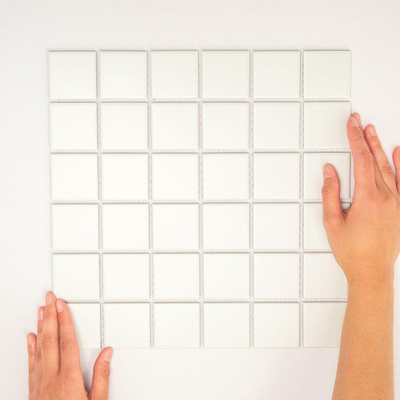 La mosaïque Mosaic Factory Barcelona - carreau de mosaïque - 30,9x30,9cm - carrelage mural et de sol - Carré - Porcelaine Blanc Mat
