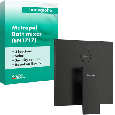 Hansgrohe Metropol douchemengkraan voor iBox Universal 2 Brushed Black Chrome