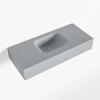 Mondiaz LEX Lave-main - 70x30x12cm - lavabo au centre - sans trou de robinet - Solid Surface - Plata