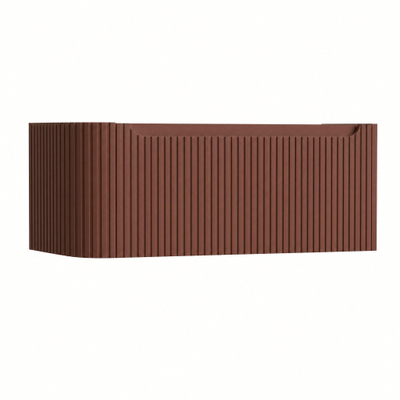 H&R Badmeubelen Juice Wastafelonderkast - 100x45x40cm - linkerhoek afgerond - 3D-front - 1 lade - geïntegreerde greep - terra mat