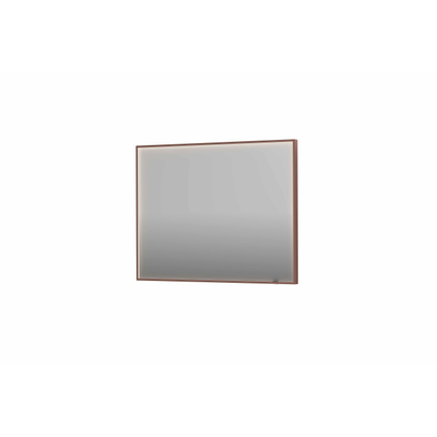 INK SP19 miroir - 100x4x80cm rectangulaire dans cadre en acier incl dir LED - chauffage - changement de couleur - dimmable et interrupteur - cuivre brossé