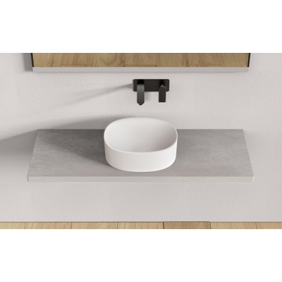 Ideavit Solidcliff-40 Vasque à poser Ovale 40x35x12,5cm Solid Surface Blanc mat