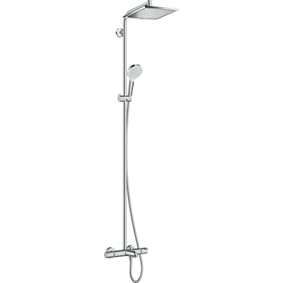 Hansgrohe Crometta E 240 Showerpipe avec robinet de baignoire thermostatique 1 jet chromé