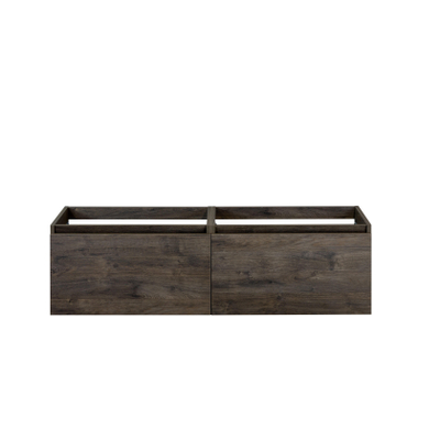 HR badmeubelen Matrix Wastafelonderkast - 140x44.8x40cm - 2 lades - greeploos met greeplijst - espresso