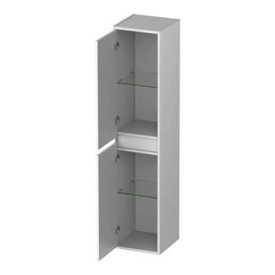 BRAUER Adore Wavy armoire haute - 160x35x35cm - 2 portes - ouvrant à gauche ou à droite - sans poignée - blanc mat