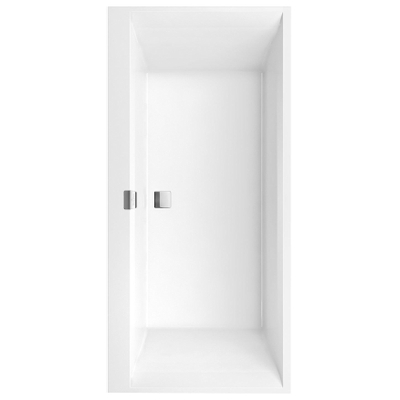 Villeroy & Boch Squaro edge 12 bad quaryl rechthoekig - 190x90x45cm - inclusief poten en afvoer /overloopcombinatie - glans wit