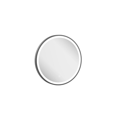 Crosswater Infinity Spiegel - met verlichting - rond - 50cm - geborsteld slate gunmetal (antraciet)