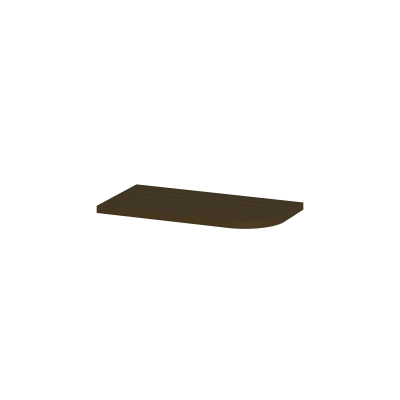 INK Concept R Wastafelblad - 40x22x1.7cm - tbv fonteinonderkast afgerond rechts - MFC - Shadow veneer