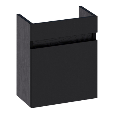 Saniclass Solution Fonteinonderkast - 40x45x22cm - 1 linksdraaiende deur - MFC - black wood