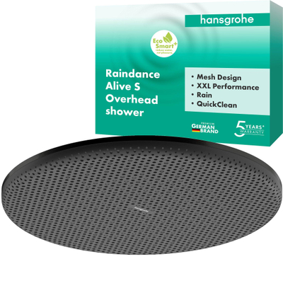 Hansgrohe Raindance alive pomme de douche 300 1 jet EcoSmart+ - Chrome noir brossé (anthracite)
