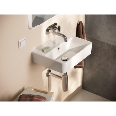 Hansgrohe Xanuia Q Wastafel/Fontein - 45x34cm - inbouw - zonder kraangaten - met overloop - smartclean - wit glans