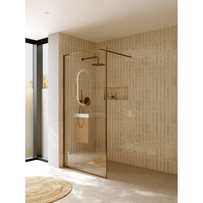 Riho Define inloopdouche - 100x200cm - helder glas met frame - 6mm - mat koper