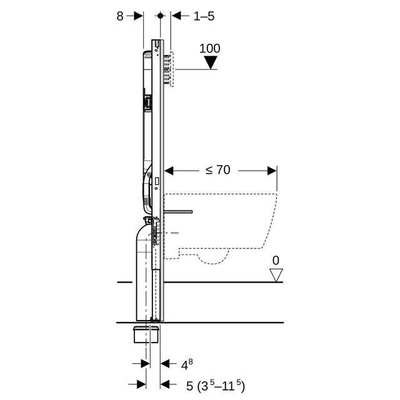 QeramiQ Dely Swirl Ensemble WC - 36.3x51.7cm - réservoir encastré Geberit UP720 Duofix Sigma - abattant 35mm - plaque de commande beige - boutons rectangulaires - blanc mat