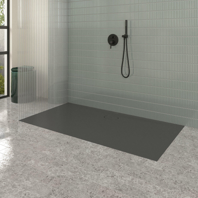 Villeroy & Boch Ecora douchebak - 170x90x3.5cm - afvoer lange zijde - anthracite (antraciet)