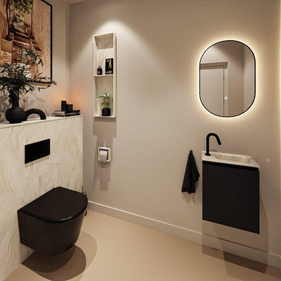 MONDIAZ TURE-DLUX Meuble toilette - 40cm - Urban - EDEN - vasque Ostra - position droite - 1 trou de robinet