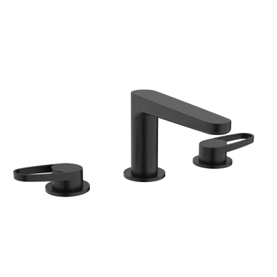 Crosswater Lazo wastafelkraan - opbouw - 3-gats - voorsprong 14cm - tweegreeps - mat zwart