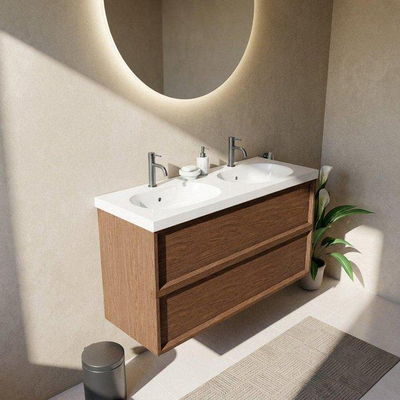 Saniclass Holz Frame Meuble sous-vasque - 120x45x60cm - 2 tiroirs - noyer pur