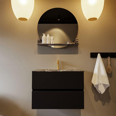 Mondiaz VICA-DLUX Ensemble de meuble de salle de bain - 70cm - meuble sous-vasque urban - 2 tiroirs - lavabo encastré cloud milieu - 1 trou de robinet - miroir modèle spot - version XL 60cm haut - lave