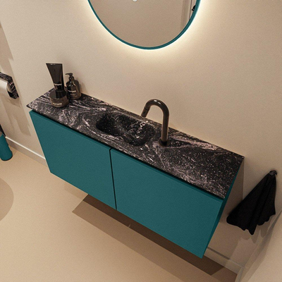 MONDIAZ TURE-DLUX 100cm toiletmeubel Smag. EDEN wastafel Lava positie midden. Met 1 kraangat.