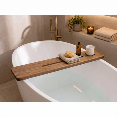 Saniclass Axess Planche de baignoire - 95x15cm - bois de chêne - noyer pur