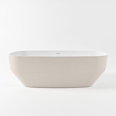 MONDIAZ STONE baignoire autoportante - 170x75cm - lin mat / talc (beige / blanc)