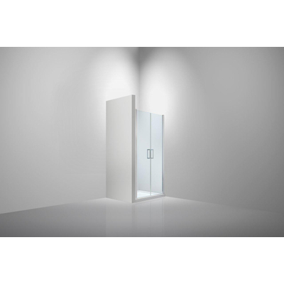 Van Rijn Products ST02 Porte saloon - 90x200cm - incl traitement du verre - incl profil mural - chrome