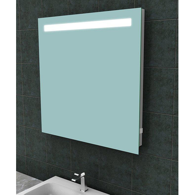 Wiesbaden Tigris miroir carré avec LED et prise électrique 80 x 80 cm