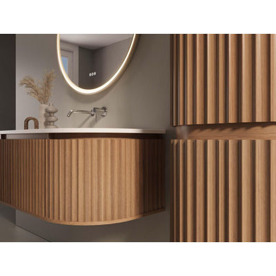 Thebalux Epoque Hoge Kast - 60x40x165cm - 2x ronde deur links - 2x ronde deur rechts - opliggend - Fineer Roquebrun