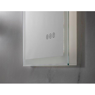 Crosswater Dune Spiegel - 50x80x3.4cm - met dimbaar LED verlichting 3000K tot 6200K - aluminium (zilver)