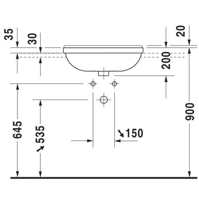 Duravit Starck 3 Philippe Starck - 3 halfinbouw wastafel - 55x46cm - wit