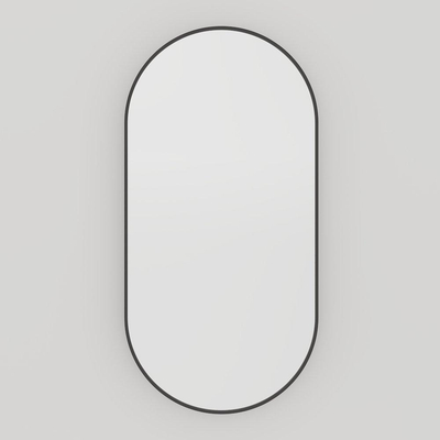 Haceka Deco miroir - 80x40cm - ovale - noir mat