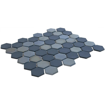 The Mosaic Factory Valencia mozaïektegel - 28x33cm - 5mm - hexagon - mat en glans blue (blauw)